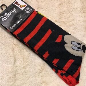 Disney Mickey Black Red Crew Socks